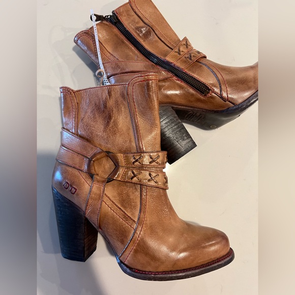 Best Stu Marjorie brown leather heeled boot - Picture 3 of 8